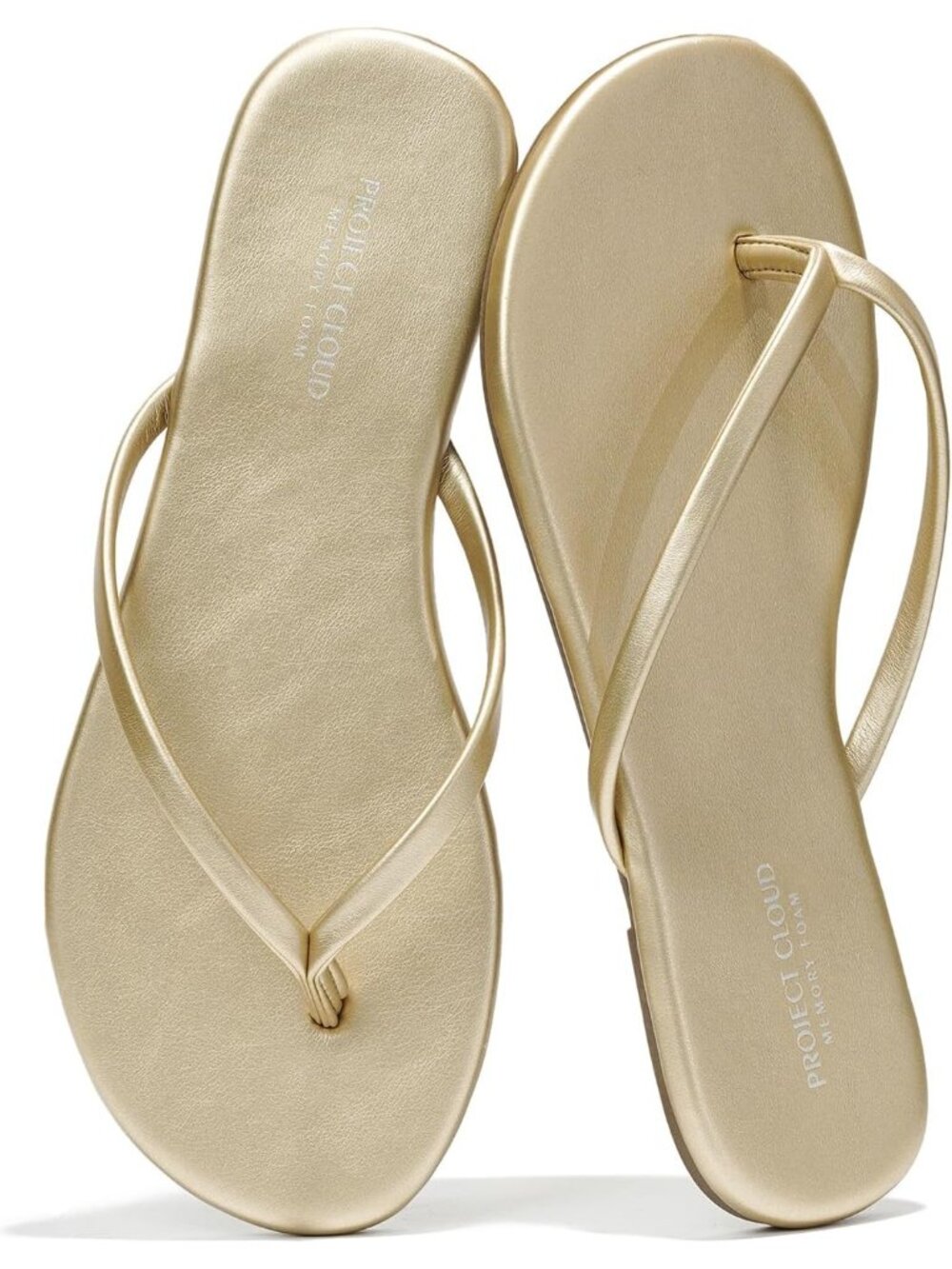 Women's Gold Footwear Foam Insole Durable Non-slip Beach Essentials Flip FlopsCr